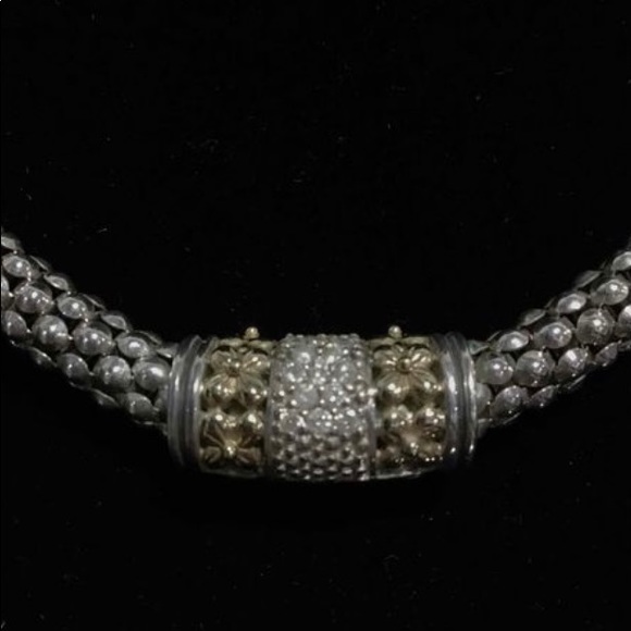 ⭐️Gabrielle Bruni⭐️ Sterling Silver, 14K and White Diamond Accent Necklace - Picture 2 of 8